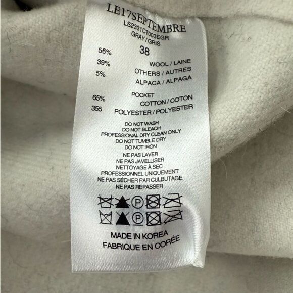 LE 17 SEPTEMBRE Wool-Blend Twill Coat Light Grey Size 38 / US 6 - Picture 6 of 7
